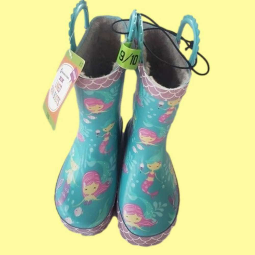 Nwt MERMAID lined Rain Boots - NEW with tags - Picture 3 of 5